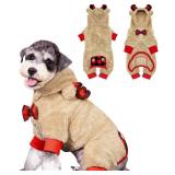 KYEESE Reindeer Dog Pajamas Bowtie Check Plaid Pjs, Size M