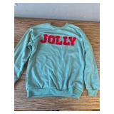 Merry Christmas Glitter Chenille Patch Oversized Sweatshirt