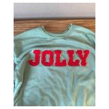Merry Christmas Glitter Chenille Patch Oversized Sweatshirt