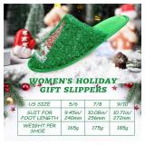 SOULROSE Christmas Bling Slippers for Women Memory Foam