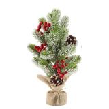 Mini Christmas Tree with Pine Cones & Berries
