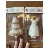 2 pack of porcelain bell ornaments