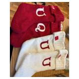4 pack!!!! Wondershop Red Knit Stocking Monogram U and Q, 19"