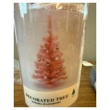 2-pack mini decorated Pink Christmas Trees