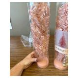 2-pack mini decorated Pink and white Christmas Trees
