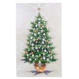 Embellished Christmas Tree Painted Canvas Wall Art