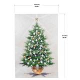 Embellished Christmas Tree Painted Canvas Wall Art