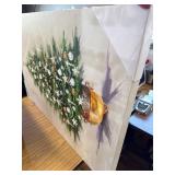 Embellished Christmas Tree Painted Canvas Wall Art