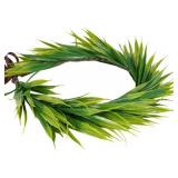 Hawaiian Leaf Lei Crown Headband - Tropical Green Leaves Headpiece