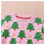 Toddler Girl Cotton Crewneck Christmas Sweatshirt Outfit