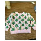 Toddler Girl Cotton Crewneck Christmas Sweatshirt Outfit