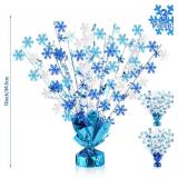 Ceenna 3 Pcs Blue Metallic Foil Spray Table Centerpieces