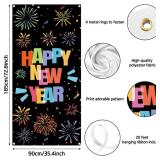 Lofaris Neon Happy New Year Door Cover, 72.8x35.4 inch
