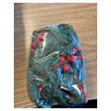 Uguisu 5.6ft Red Artificial Christmas Garland, Eucalyptus Green