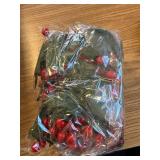 Uguisu 5.6ft Red Artificial Christmas Garland, Eucalyptus Green