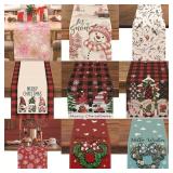 Snowflake Bird Wreath Gnome Table Runner (13x90 inches)