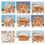 VABAMNA Kids Christmas Favor - 30 Sheets DIY Gingerbread Stickers