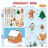 VABAMNA Kids Christmas Favor - 30 Sheets DIY Gingerbread Stickers