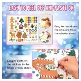 VABAMNA Kids Christmas Favor - 30 Sheets DIY Gingerbread Stickers