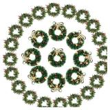 30 Pieces Mini Christmas Wreaths 1:12 Dollhouse Accessories
