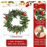 30 Pieces Mini Christmas Wreaths 1:12 Dollhouse Accessories