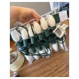 25 Foot C9 White Ceramic String Light Set - Green Wire