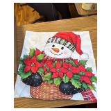 Christmas Throw Pillow Covers Set, Red Velvet Santa, 18x18 Inch.