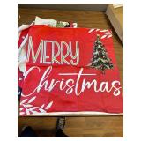 Christmas Throw Pillow Covers Set, Red Velvet Santa, 18x18 Inch.