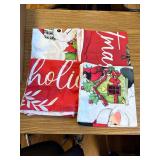 Christmas Throw Pillow Covers Set, Red Velvet Santa, 18x18 Inch.
