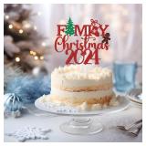 Christmas 2024 Cake Topper, Merry Feliz Navidad Decorations