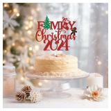Christmas 2024 Cake Topper, Merry Feliz Navidad Decorations
