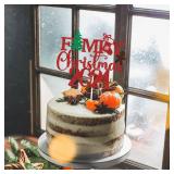 Christmas 2024 Cake Topper, Merry Feliz Navidad Decorations