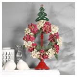 Adjustable Metal Christmas Wreath Stand for Tabletop Display