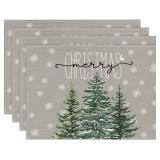 8 Artoid Mode Pine Tree Snowflake Christmas Placemats 12x18 Inch