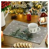 8 Artoid Mode Pine Tree Snowflake Christmas Placemats 12x18 Inch