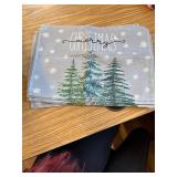 8 Artoid Mode Pine Tree Snowflake Christmas Placemats 12x18 Inch