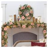 56 Pcs Xmas Tree Decor Set with Flowers, Berry Stems & Pine Cones