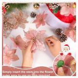 56 Pcs Xmas Tree Decor Set with Flowers, Berry Stems & Pine Cones