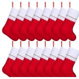ANVAVO 16 Pack Christmas Red Felt Stockings 18 Inches