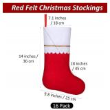 ANVAVO 16 Pack Christmas Red Felt Stockings 18 Inches