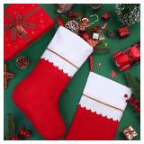 ANVAVO 16 Pack Christmas Red Felt Stockings 18 Inches