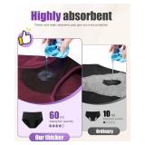 TANSTC Heavy Flow Leakproof Period Underwear Women Cotton Postpartum Teens Hipster 3 Pack Dark Color M