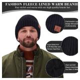 FZ FANTASTIC ZONE Mens Winter Knit Hat Beanie Long Neck Scarf Touchscreen Gloves Set Fleece Skull Caps Gifts for Men Women