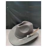 LJINOKYUN Womens Western Cowboy Hat - Roll Up Cowgirl Hats - Wide Brim Fedoras Hat with Belt Buckle (Size:57)