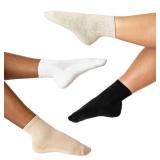Kamo Fitness The Daily 4-Pack Ankle Socks for Women, Athletic Half Crew Socks, Cotton Mid-Calf Fit with Cushioned Sole and Seamless Toe Size 5-9 (Neutral Essentials, One Size)