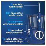 Waterpik Aquarius Water Flosser For Teeth Cleaning, Gums, Braces, Dental Care, Electric Power With 10 Settings, 7 Tips For Multiple Users And Needs, ADA Accepted, Blue WP-663