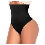 Tummy Control Shapewear Thong for Women High Waisted Slimming Underwear Seamless Body Shaper Panties Girdle (C# Black-2,XL)