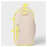 6 Cans/4.5qt Soft Sided Cooler - Sun Squad Beige/Yellow: Compact Recycled Polyester