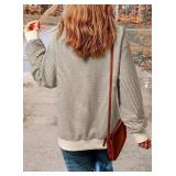 SHEWIN Womens Sweatshirt Casual Long Sleeve Lightweight Fall Tops Crewneck Sweatshirts for Women Trendy Winter Clothes Apricot Medium