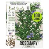 Seed Needs Rosemary Seeds for Planting - Non-GMO Heirloom & Untreated Perennial Herbs to Plant a Medicinal & Culinary Kitchen Garden Indoors or Outdoors (1 Pack- 100 Seeds)